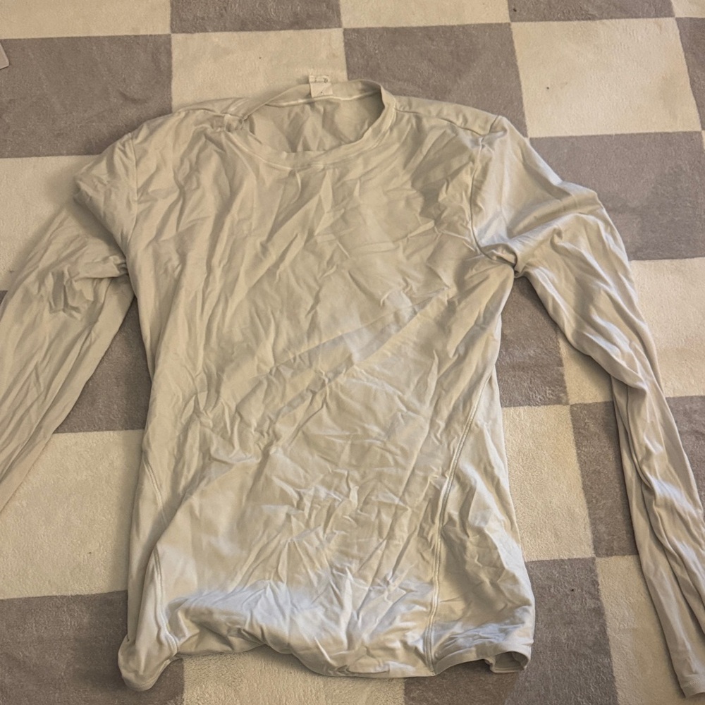 lululemon athletica Beige Long Sleeve Tee